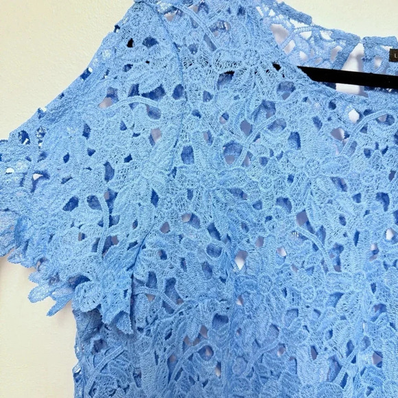 NWT Lane Bryant Lace Short-Sleeve Blouse - Plus Size Floral Sheer Top - Picture 3 of 4